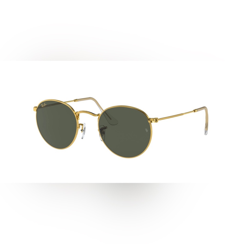 Ray-Ban Gold Round Metal Sunglasses Green Lenses RB3447 Unisex NEW - Picture 5 of 6